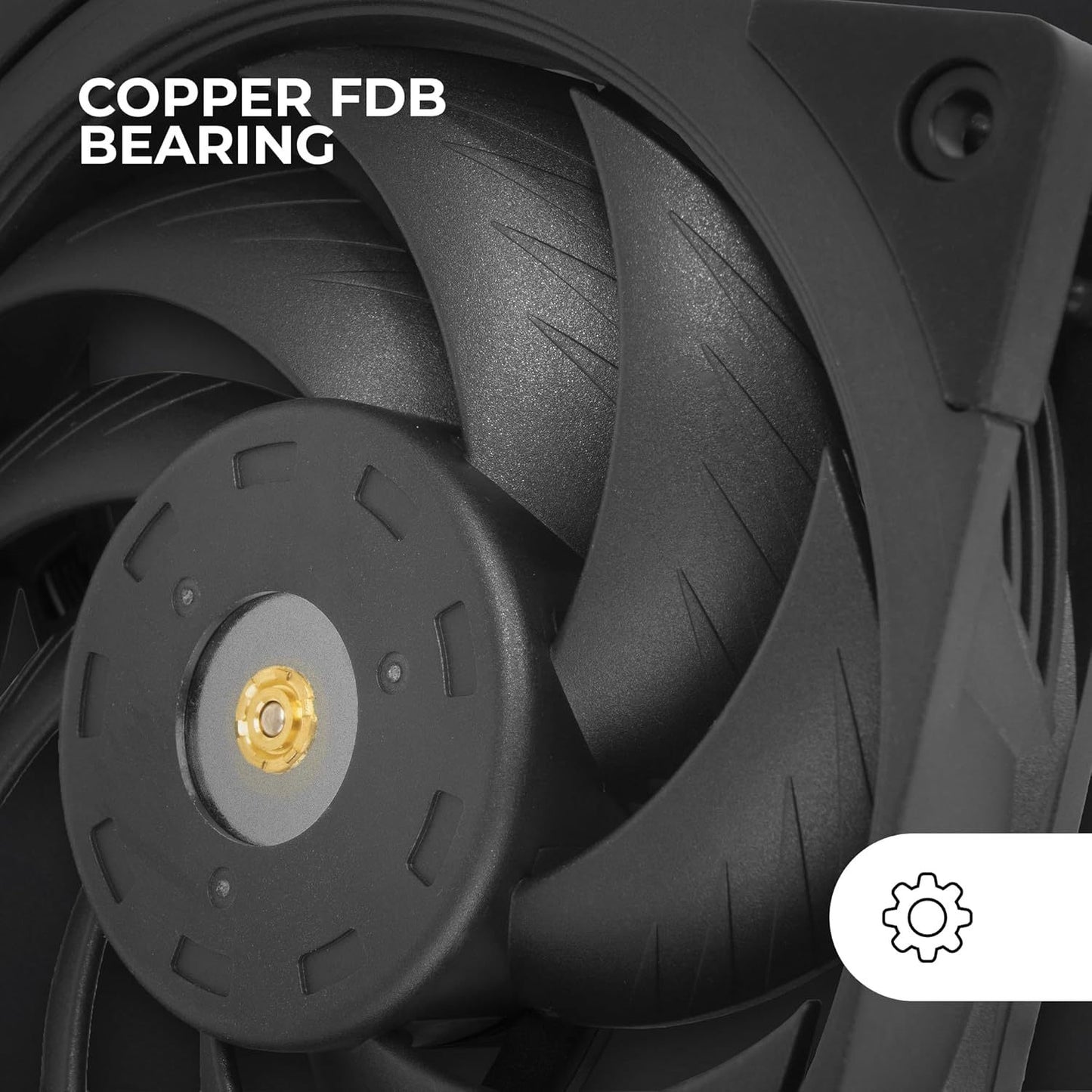 Mars Gaming MFNC, Ventilador PC PWM 120mm, Rodamiento FDB de Cobre Hiperbalanceado, Ventilador Silencioso con Diseño de Aspas Híbridas, Ventilador Ordenador Profesional, Negro