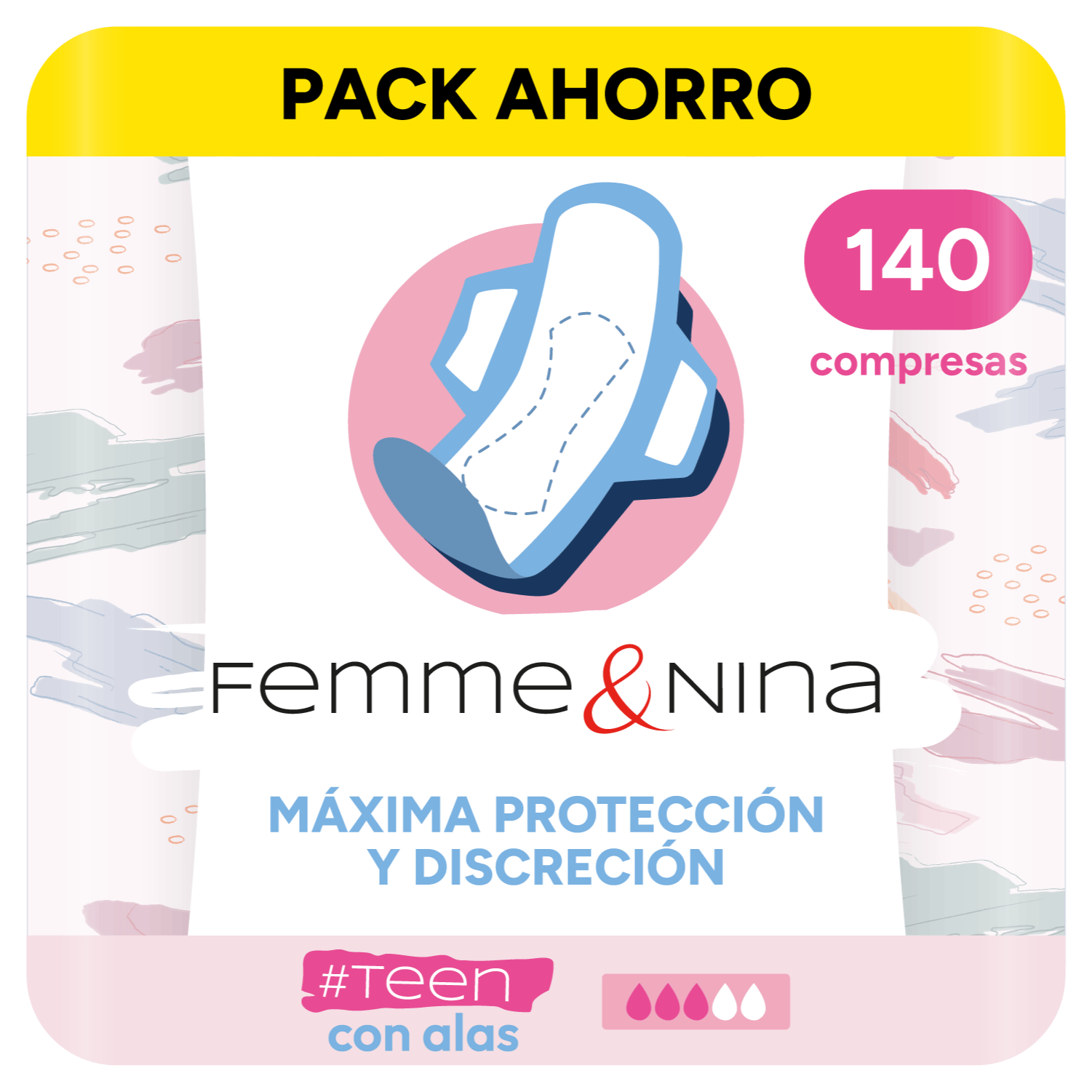 Compresas Mujer Menstruación, Máxima Seguridad, Comodidad y Discreción, Diseñada para Adaptarse, Perfectas para Uso Diario - FEMME & NINA
