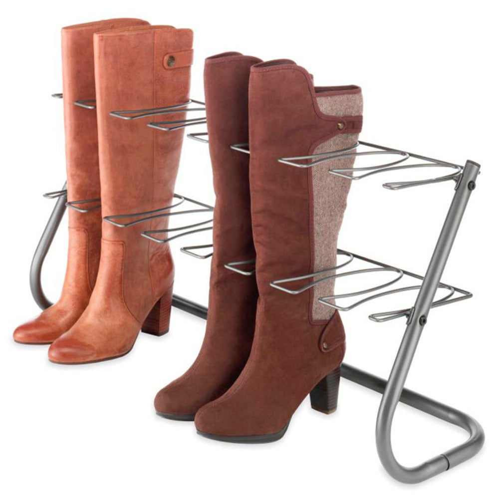 Soporte para Botas con Capacidad para 4 pares de Botas, Ideal para Organizar Armario con Espacio Limitado, Puede usarse en Botas Cortas y Altas, Hecho de Metal Duradero y Resistente, Ideal para Armarios, Pasillos, Oficinas, Gimnasios o Entradas, 75 x 23