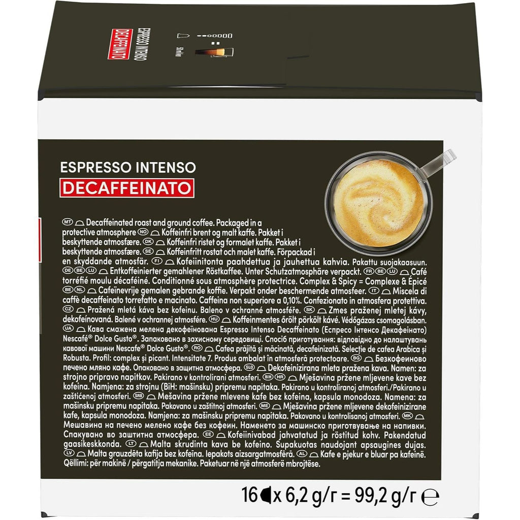 Nescafé Dolce Gusto, Café Espresso Intenso Descafeinado, Intensidad 7, Especiado y Con Cuerpo, 16/48/96 Cápsulas