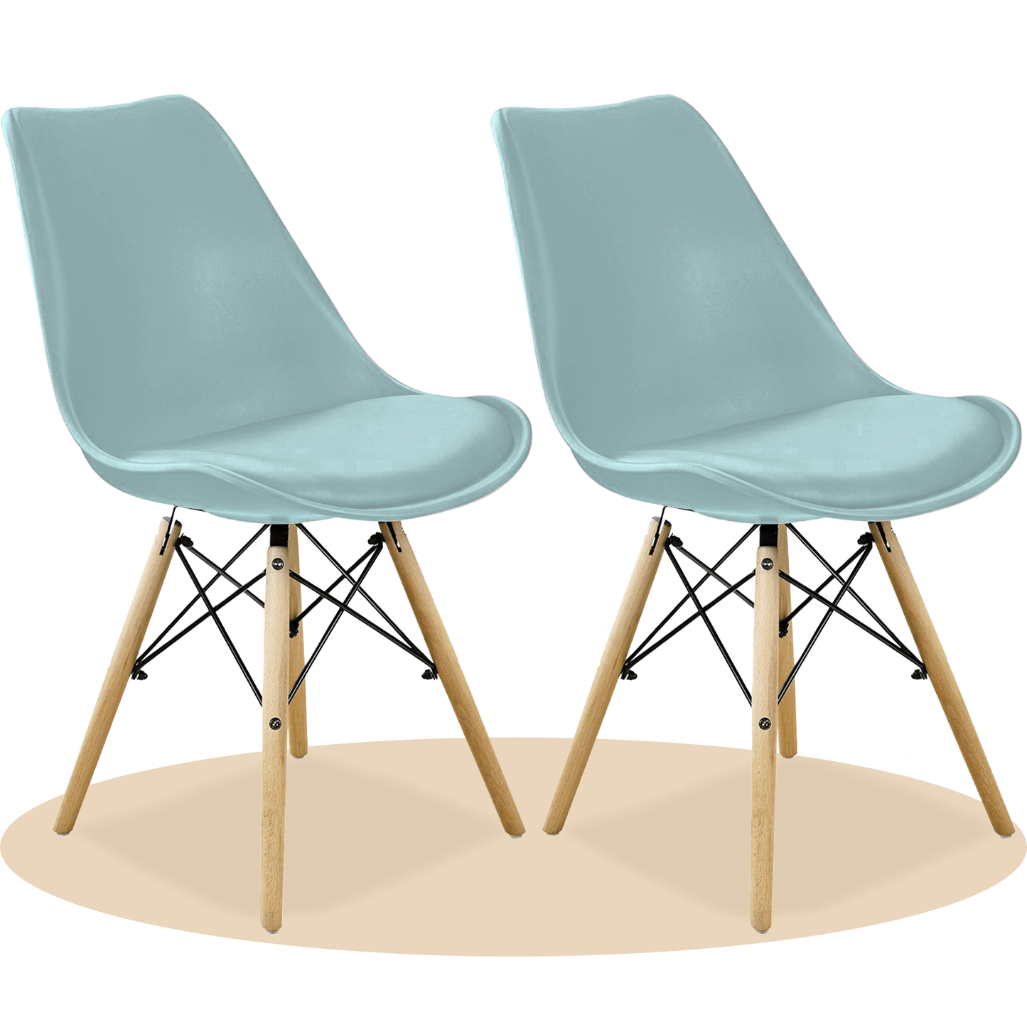 Sillas para Comedor, Sillas para Cocina con Asiento Blando, Tapizado y Patas Resistentes de Madera de Haya, Sillas Nórdicas Minimalistas, 49.5 x 44 x 79.5 cm