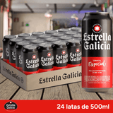 Estrella Galicia Especial, Cerveza Lager Especial, Cerveza 24 Latas de 500 ml, Sabor Ligero y Amargo, Aroma a Lúpulo, 5,5% Volumen de Alcohol