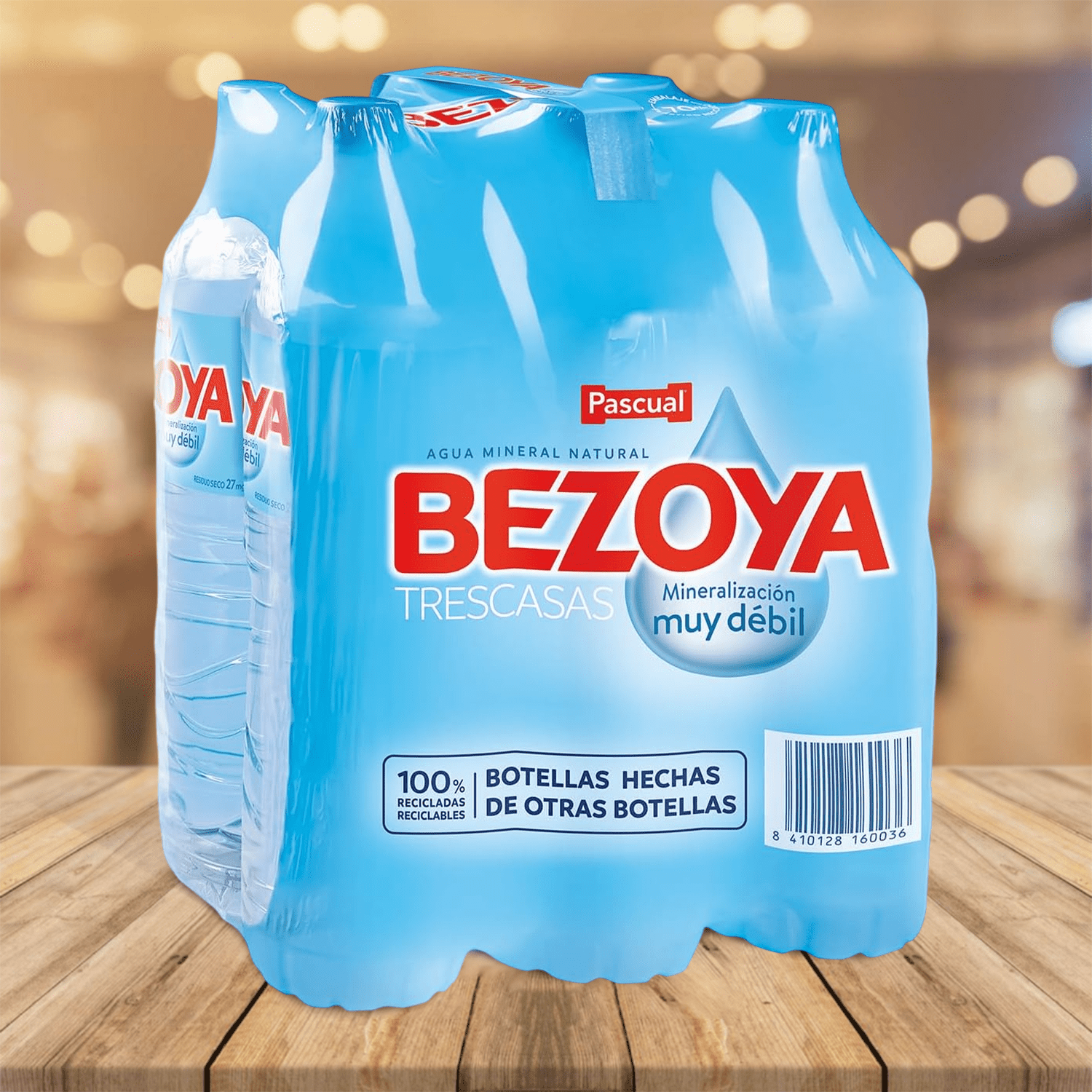 BEZOYA Agua Mineral Natural sin Gas de Mineralización Muy Débil, Máxima Calidad de Agua, Ideal para Hidratarte en Cualquier Situación, 6 Botellas de 1,5L