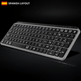 Mars Gaming MK-SILENKEYS, Teclado Inalámbrico Full-Format Compacto, Perfil Bajo, Switches Tijera Silenciosos, Tecla Copilot AI, Bluetooth 5.1 Dual + 2.4GPRO, Batería 200h, PC/Mac, Español, Negro