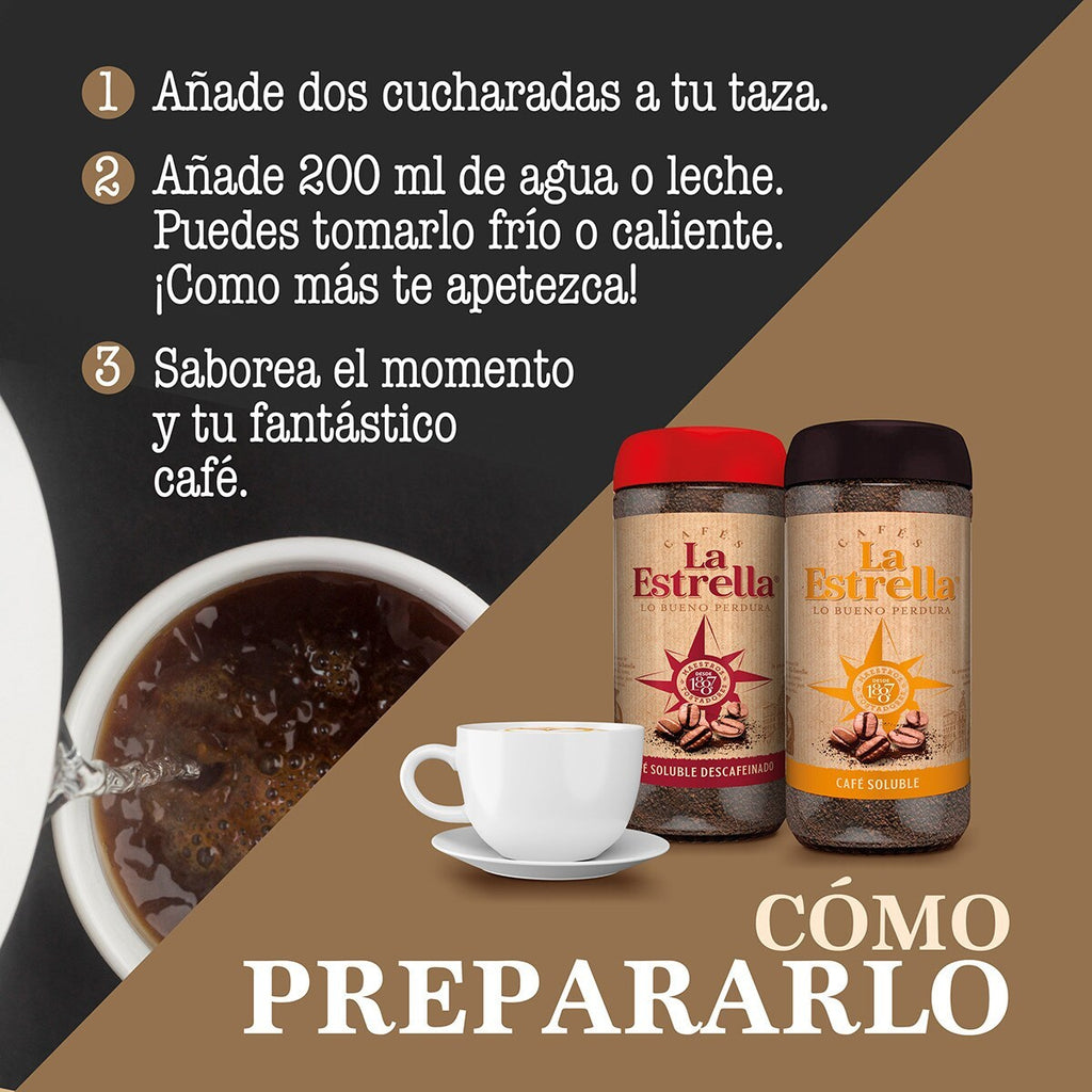 La Estrella Café Soluble Descafeinado, 190g