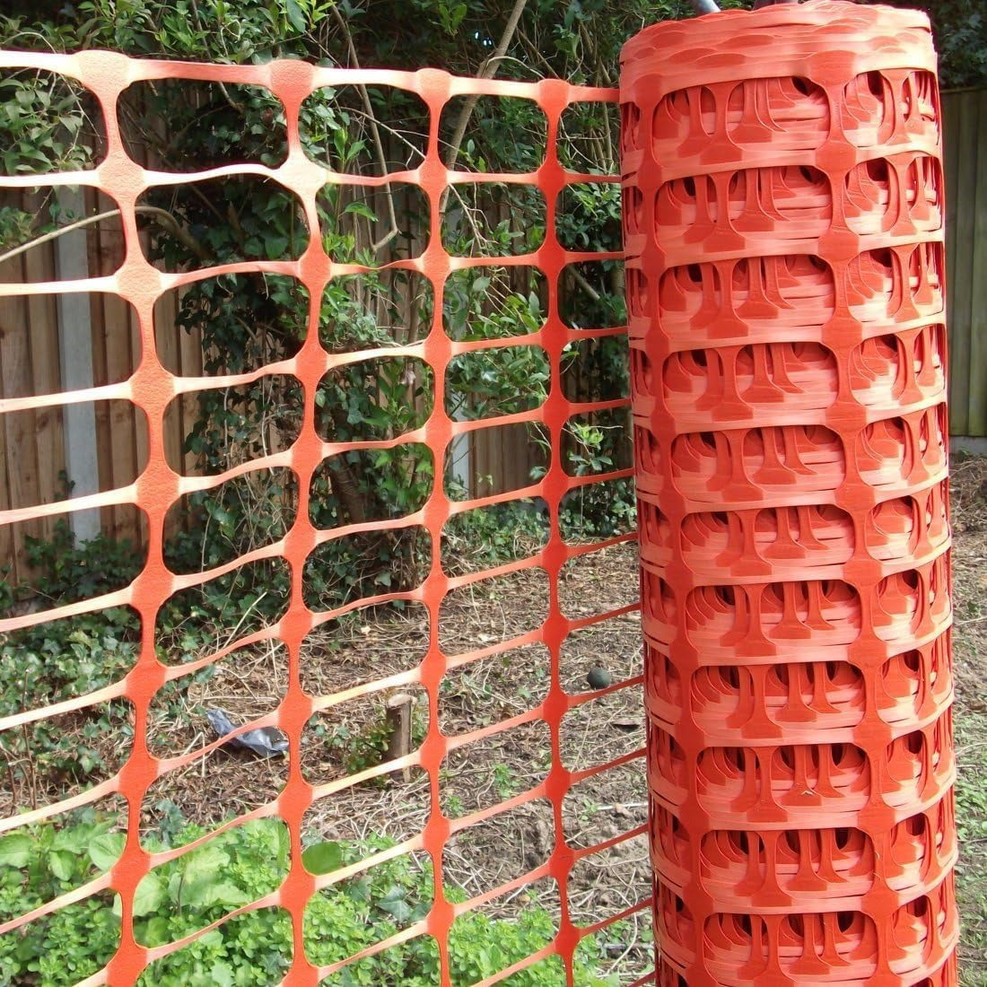 Valla de Jardín, Rollo de 1 metro de Alto por 50 metros de Longitud. Valla de Construcción, Valla Delimitadora, Vallas para Animales de Granja, Red Protectora de Plástico Ajustable y Cortable