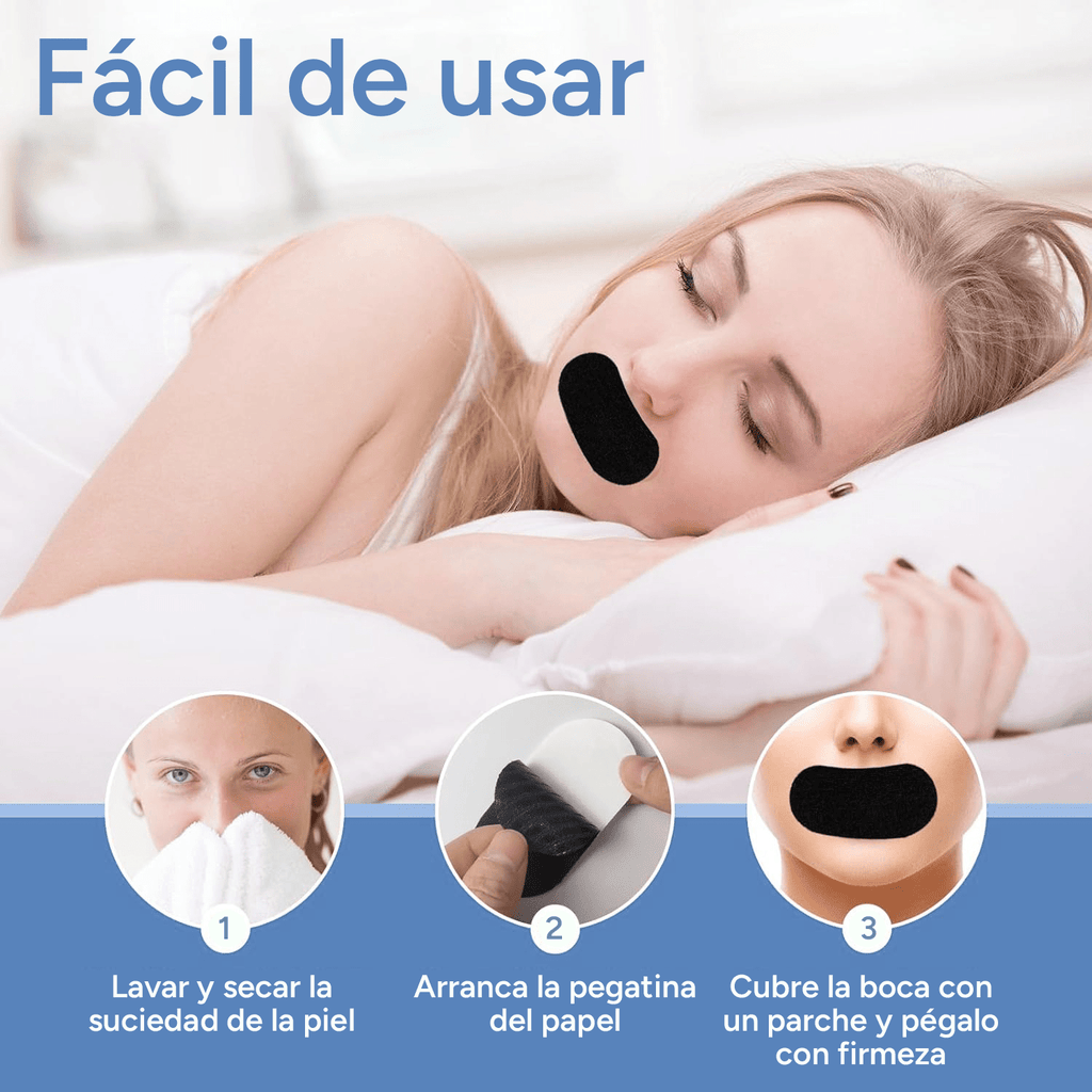 30 Parches Ayuda a Reducir Ronquidos, Promueve la Respiración Nasal, Mejora la Calidad de Sueño, Cómodos y Fáciles de Quitar, Elásticos y Transpirables, Apto para Uso con Vello Facial