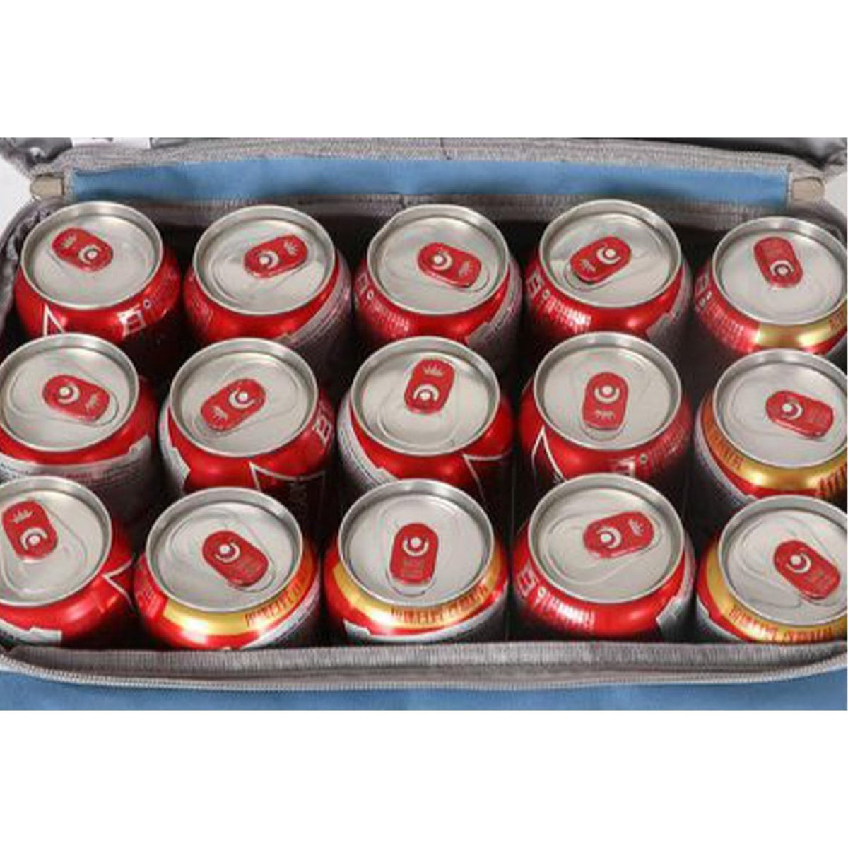 Bolsa Térmica Comida de 30L de Capacidad, Bolsa Aislamiento Isotérmico Hermética, Resistente y Espaciosa, ideal para Picnic, Playa, Camping y Excursión, Azul y Gris