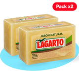 Lagarto Pastilla de Jabón Natural Multiusos, para Limpieza del Hogar y Cuidado de la Ropa, Pack de 2 Unidades de 400 g Cada Una, 800 g en total