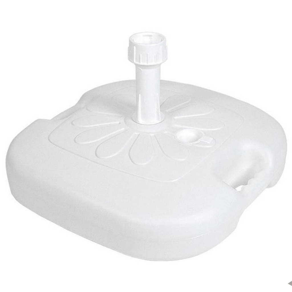 Base Sombrilla Resistente para Exterior, Rellenable con Agua o Arena, 16L de Capacidad, Compatible con parasoles de Jardín y Patio con un diámetro de 21-32 mm, Con Asa para Facilitar su Transporte, 45 x 45 x 26cm