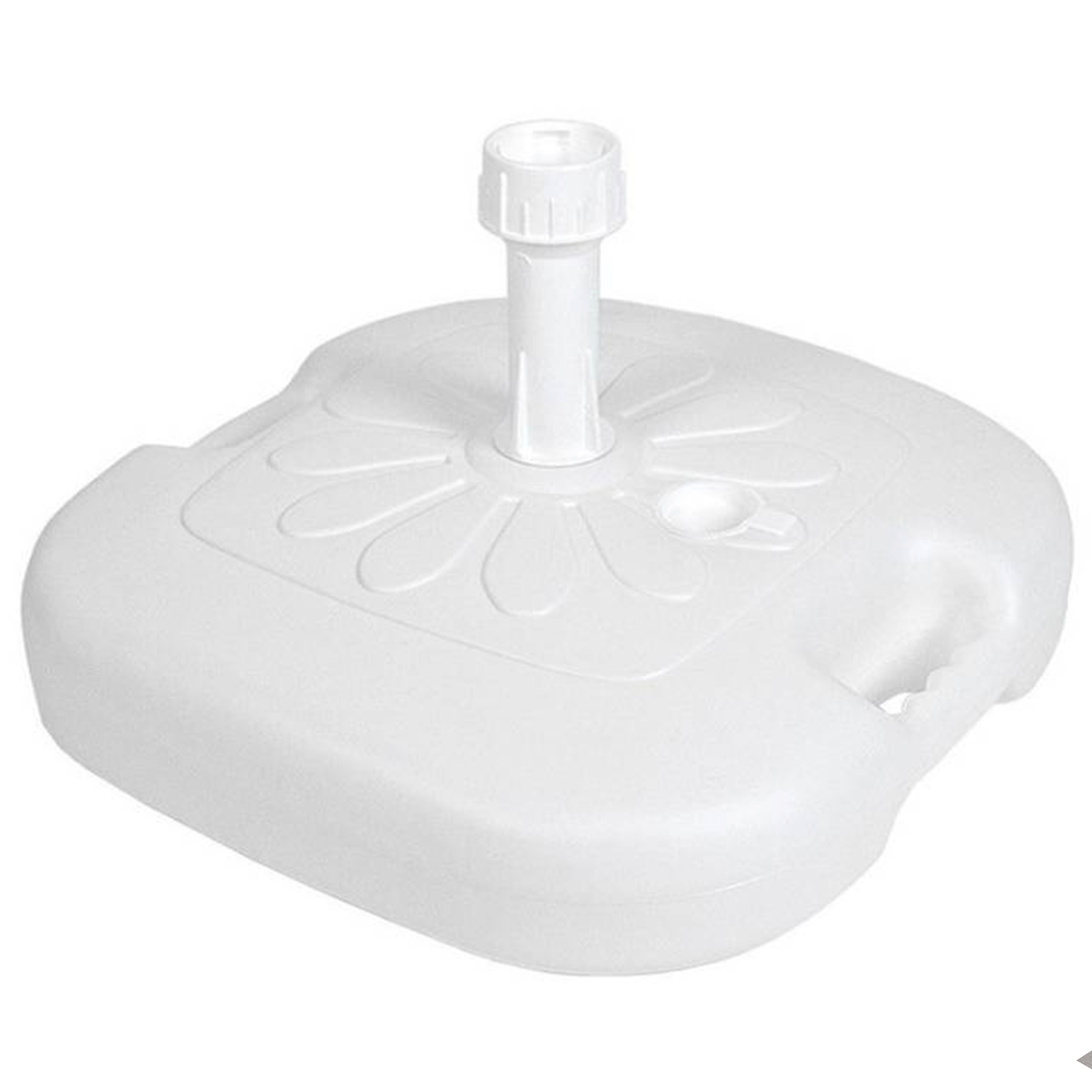 Base Sombrilla Resistente para Exterior, Rellenable con Agua o Arena, 16L de Capacidad, Compatible con parasoles de Jardín y Patio con un diámetro de 21-32 mm, Con Asa para Facilitar su Transporte, 45 x 45 x 26cm