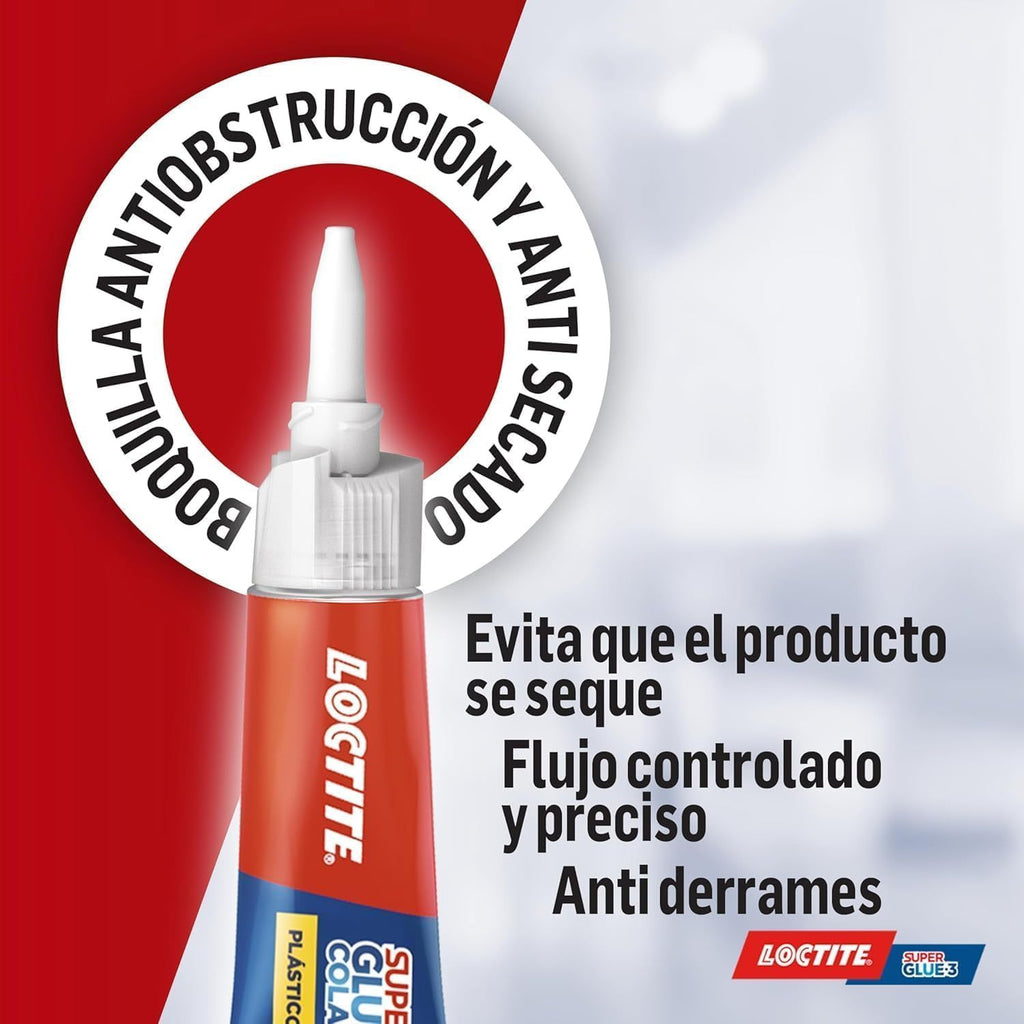 Loctite Super Glue-3 Plásticos Difíciles Transparente 2g + 4ml, Pegamento Líquido Apto para PP, PE, PTFE, PVC, Reparación Rápida 4x Más Fuerte, Aplicación Cómoda y Precisa, Con Rotulador Activador