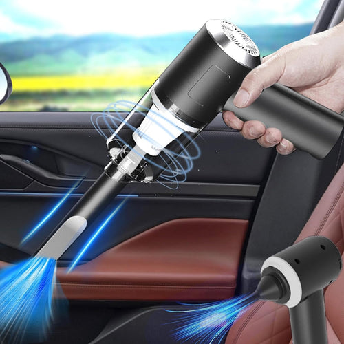 Aspiradora y sopladora de mano inalámbrica de 120 W, con filtro plegable, accesorios multifuncionales, para teclado, pelo, interior del automóvil, 16.3 x 15.5 cm