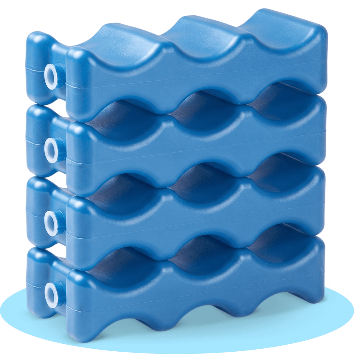 Pack 4 Acumulador Frio, Diseño Contorneado Aislante, Perfecto para Mantener las Gaseosas Frías durante Viajes de Camping, a la Playa o Piscina