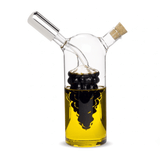 Aceitera Vinagrera 2 en 1 250ml, Botella de Condimentos de Borosilicato de Cuello Largo, Aceitera de Cocina Antigoteo y a Prueba de Fugas, Vinagrera con Spray, Diseño Moderno y Transparente para la Cocina del Hogar, 250ml