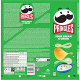 Pringles Sour Cream & Onion, Snack de Patatas Fritas sabor Crema Agria y Cebolla, Tamaño XXL de 185g, Pack de 6 Unidades