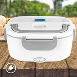 Caja Termica Portatil con 2 Compartimentos, Lonchera Electrica con Asa de Transporte, 1L de Capacidad, Calienta en Pocos Minutos, Enchufe para Casa Incluido, Espacio para Cubiertos con Cuchara Incluida, Fácil Limpieza