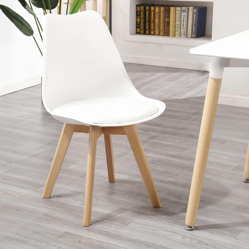 Sillas para Comedor, Sillas de Cocina con Asiento Blando, Tapizado y Patas Resistentes de Madera de Haya