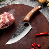 Cuchillo Japonés, Cuchillo de Cocina Profesional de 27,4 cm, Acero Inoxidable y Madera, Orificio para Dedo Índice, Incluye Funda de Protección, Medida de Hoja 14,6 cm