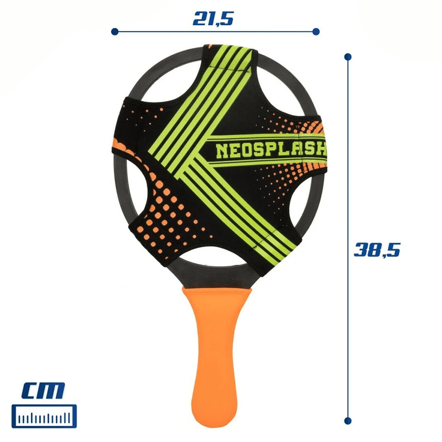 Set 2 Palas de Playa y Pelota, 2 Palas de Playa de Neopreno, Incluye Pelota de PVC y Red de Transporte, Raquetas con Agarre Cómodo ideales para Playa y Deportes al Aire Libre
