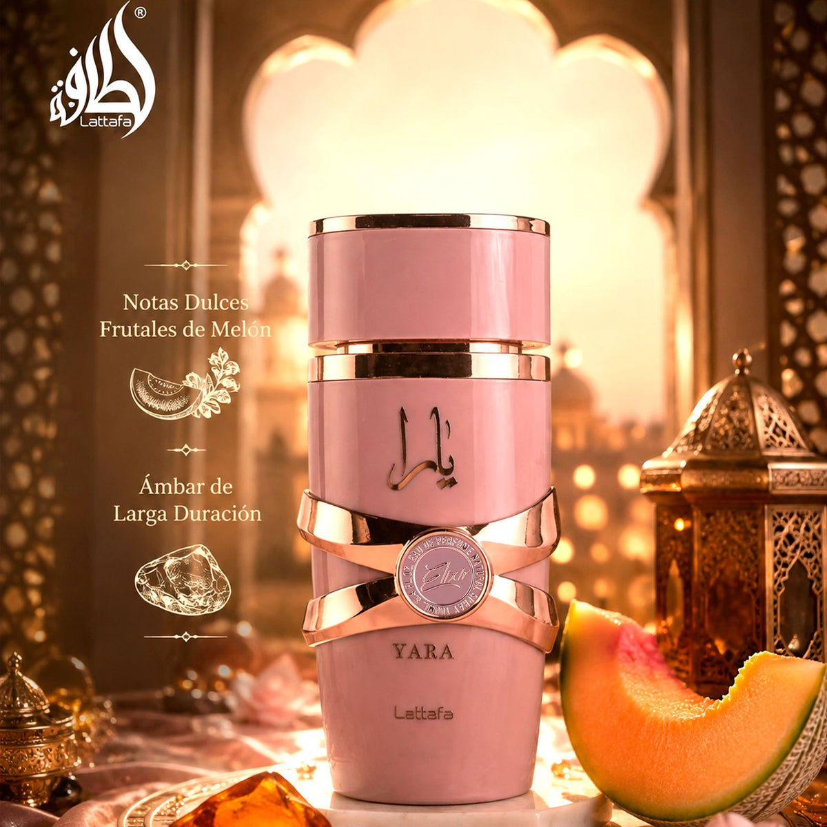 Lattafa Yara Elixir Eau de Parfum, Perfume Árabe para Mujer de Aroma Dulce y Frutal con Notas de Fresa, Vainilla, Caramelo y Ámbar, 100 ml