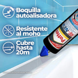 Pattex RE-NEW, Silicona Blanca para Baños, Blanqueador de Juntas, Sellador Universal Impermeable con Triple Resistencia, 280ml