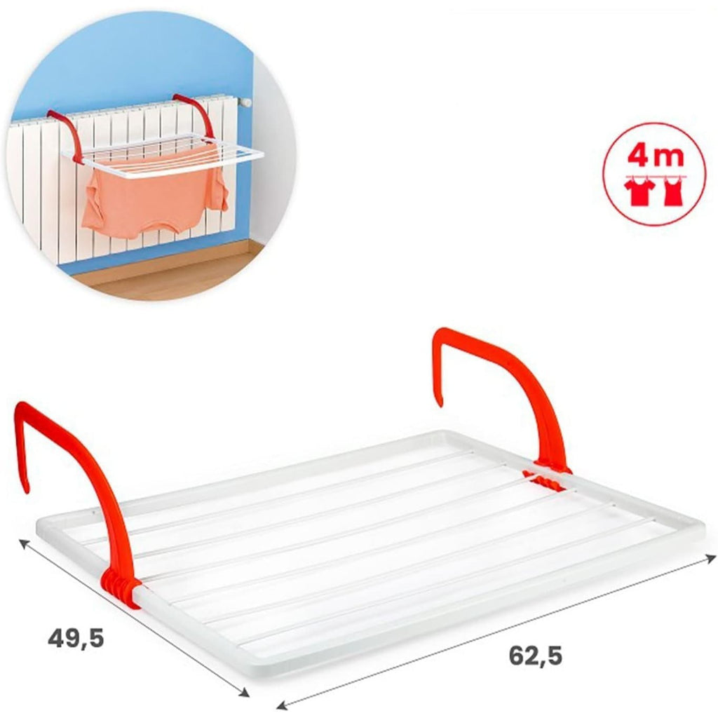 Tendedero Balcón con Gran Superficie de Tendido, para Balcones y Radiadores, Máxima Resistencia al Sol y a la Intemperie, Hecho de Resina Resistente, Aguanta el Peso de la Ropa, Extensible, Compacto y con Tamaño Optimizado