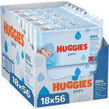Huggies Pure Toallitas Bebé, Toallitas Húmedas, 99% Agua Pura, Textura Única, Algodonosa y Suave con la Piel, Limpieza Delicada de la Piel