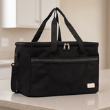 Bolsa Térmica Comida de 30L de Capacidad, Bolsa Aislamiento Isotérmico Hermética, Resistente y Espaciosa, ideal para Picnic, Playa, Camping y Excursión, Negro