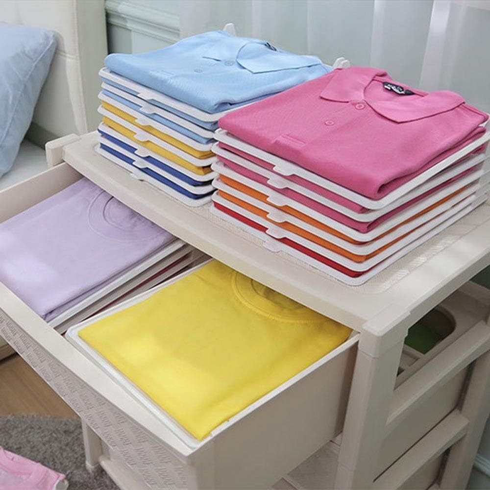 x10 Separador de Ropa, Organizador Ropa, Divisor Ropa, Separadores de Plástico, Organizador de Camisas, Camisetas, Ropa. Resistente, Antihumedad y Antiarrugas, Organiza Armarios, Cajoneras y Estanterías