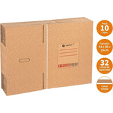Pack 10 Cajas Carton para Mudanzas y Almacenaje Ultra Resistentes con Asas