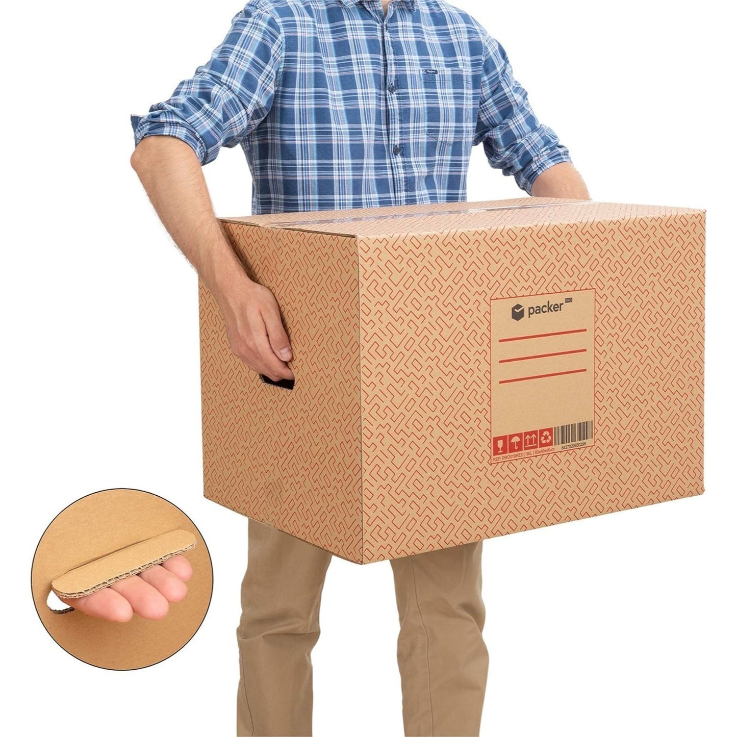 Pack 10 Cajas Carton para Mudanzas y Almacenaje Ultra Resistentes con Asas