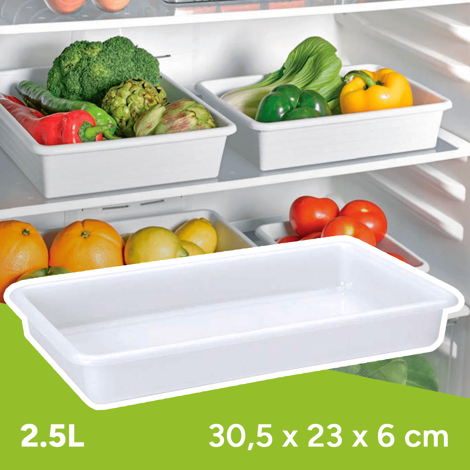 Organizador Nevera, Bandeja para Nevera, Almacenamiento para el Hogar, Caja de Almacenamiento, Apto para Lavavajillas