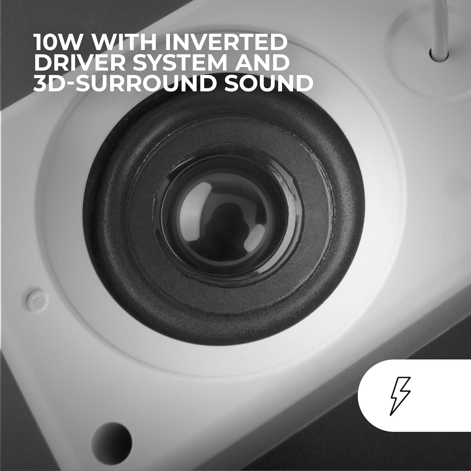 Mars Gaming MS-H, Altavoces Gaming RGB Flow, Drivers Invertidos y Sonido 3D-Surround 10W, Altavoces Compactos con Caja de Control de Volumen, Conexión Universal Jack 3.5mm, Blanco