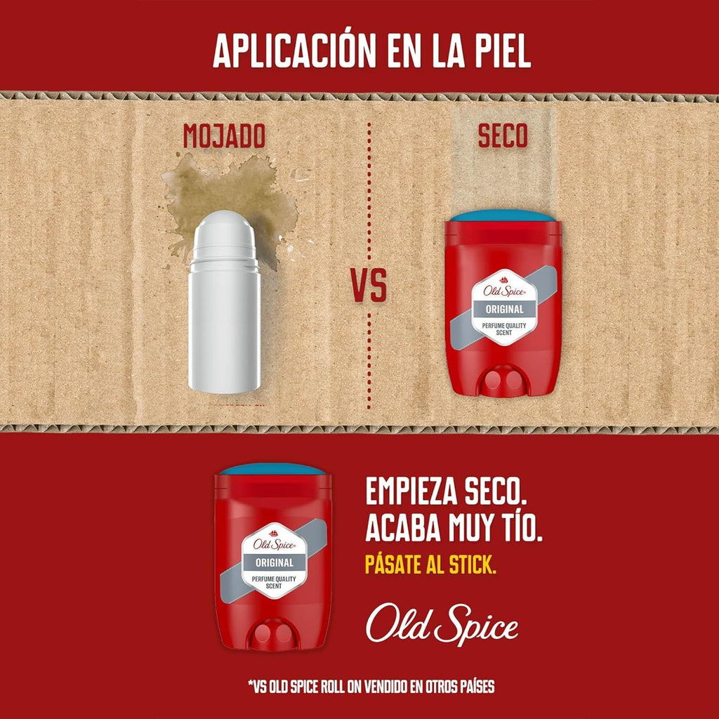 Old Spice Original Pack 6 Desodorante en Barra Para Hombres, Fresco 24 Horas, Ideal para Uso Diario, Perfume Duradero, Sin Aluminio, Fragancia Excepcional a Canela, Vainilla y Cítricos, Protección Contra El Mal Olor, 50ml por Barra