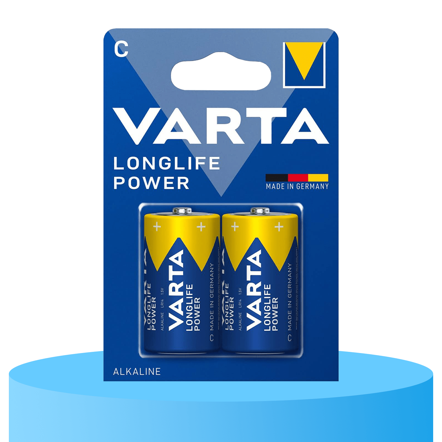 Pilas C Alcalinas de Alto Rendimiento, VARTA Longlife Power, Ultra Larga Duración, Energía Potente y Continua, Ideal para Juguetes, Linternas, Radios, Reproductores de CD, Robots, Cámaras, Altavoces y Otros Dispositivos de Alta Demanda Energética - VARTA