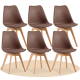 1/2/4/6 Unidad Sillas para Comedor, Sillas para Cocina con Asiento Blando, Tapizado y Patas Resistentes de Madera de Haya, Sillas Nórdicas