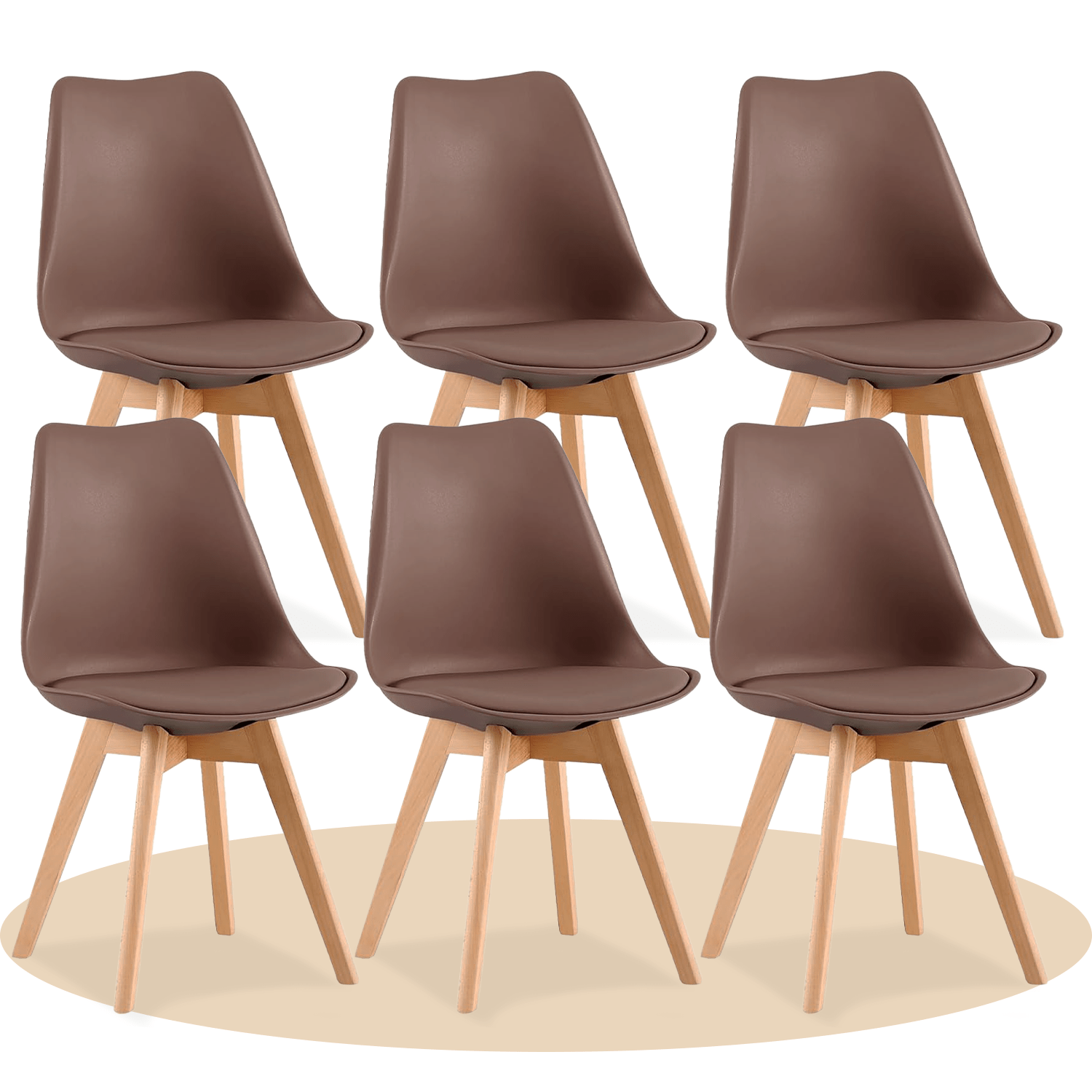 1/2/4/6 Unidad Sillas para Comedor, Sillas para Cocina con Asiento Blando, Tapizado y Patas Resistentes de Madera de Haya, Sillas Nórdicas