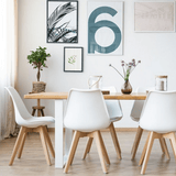 Sillas para Comedor, Sillas de Cocina con Asiento Blando, Tapizado y Patas Resistentes de Madera de Haya