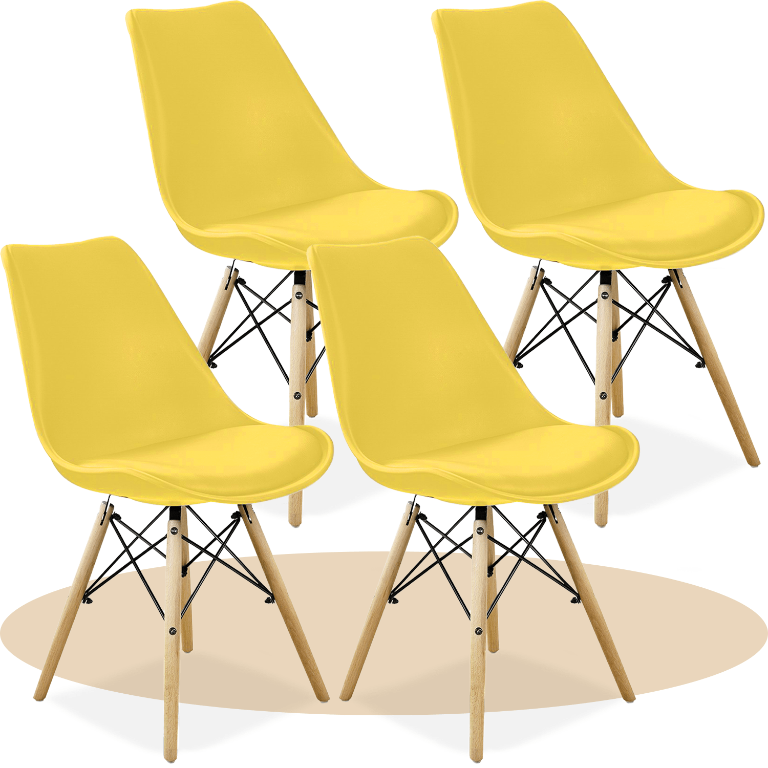 Sillas para Comedor, Sillas para Cocina con Asiento Blando, Tapizado y Patas Resistentes de Madera de Haya, Sillas Nórdicas Minimalistas, 49.5 x 44 x 79.5 cm