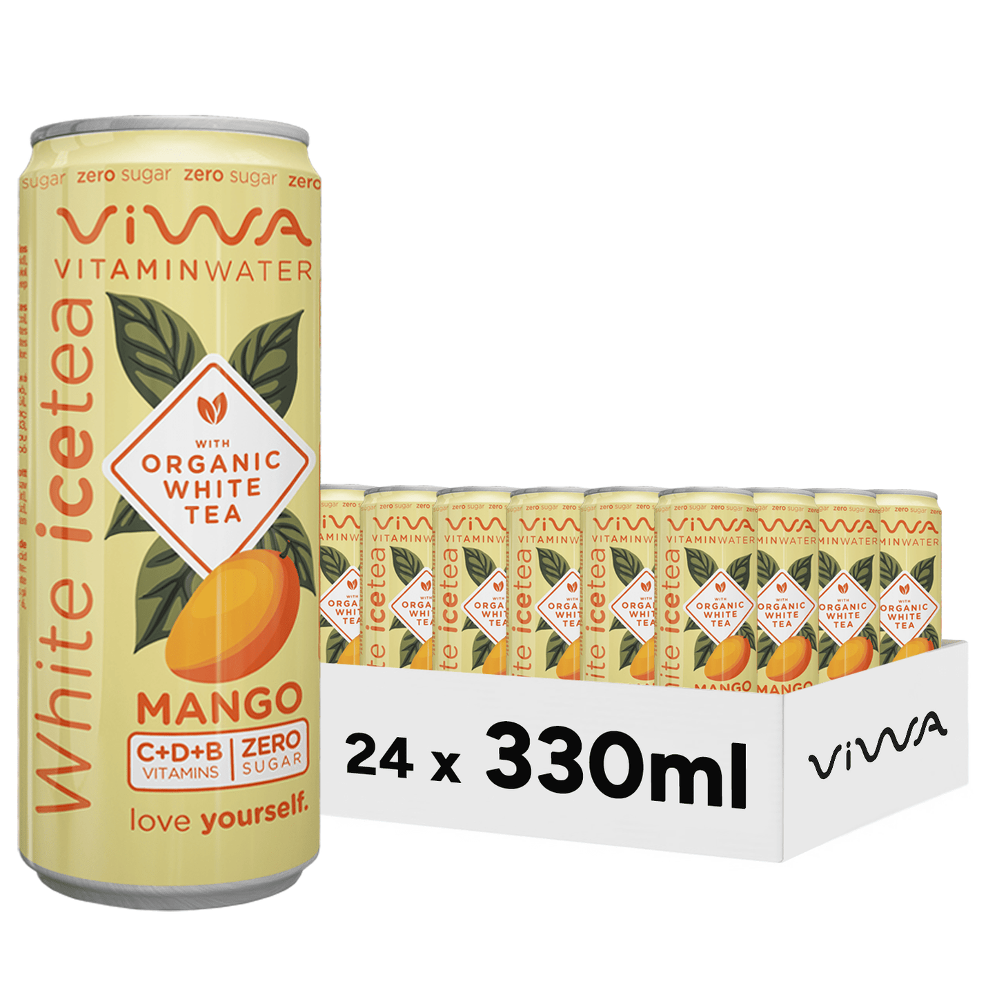 VIWA VitaminWater & Tea, Bebidas Refrescantes con Vitaminas y Minerales, 330ml, Pack de 24