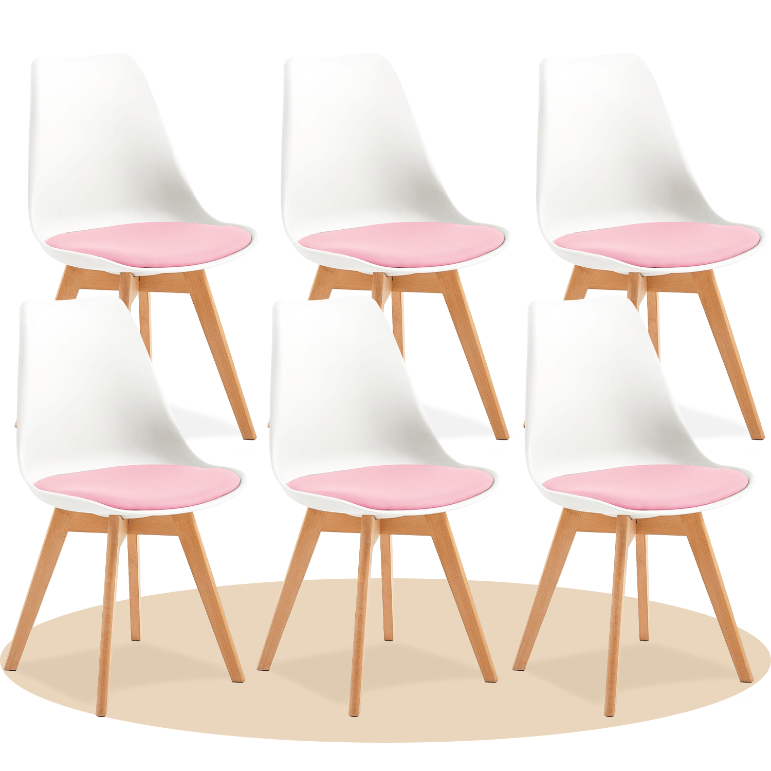 1/2/4/6 Unidad Sillas para Comedor, Sillas para Cocina con Asiento Blando, Tapizado y Patas Resistentes de Madera de Haya, Sillas Nórdicas
