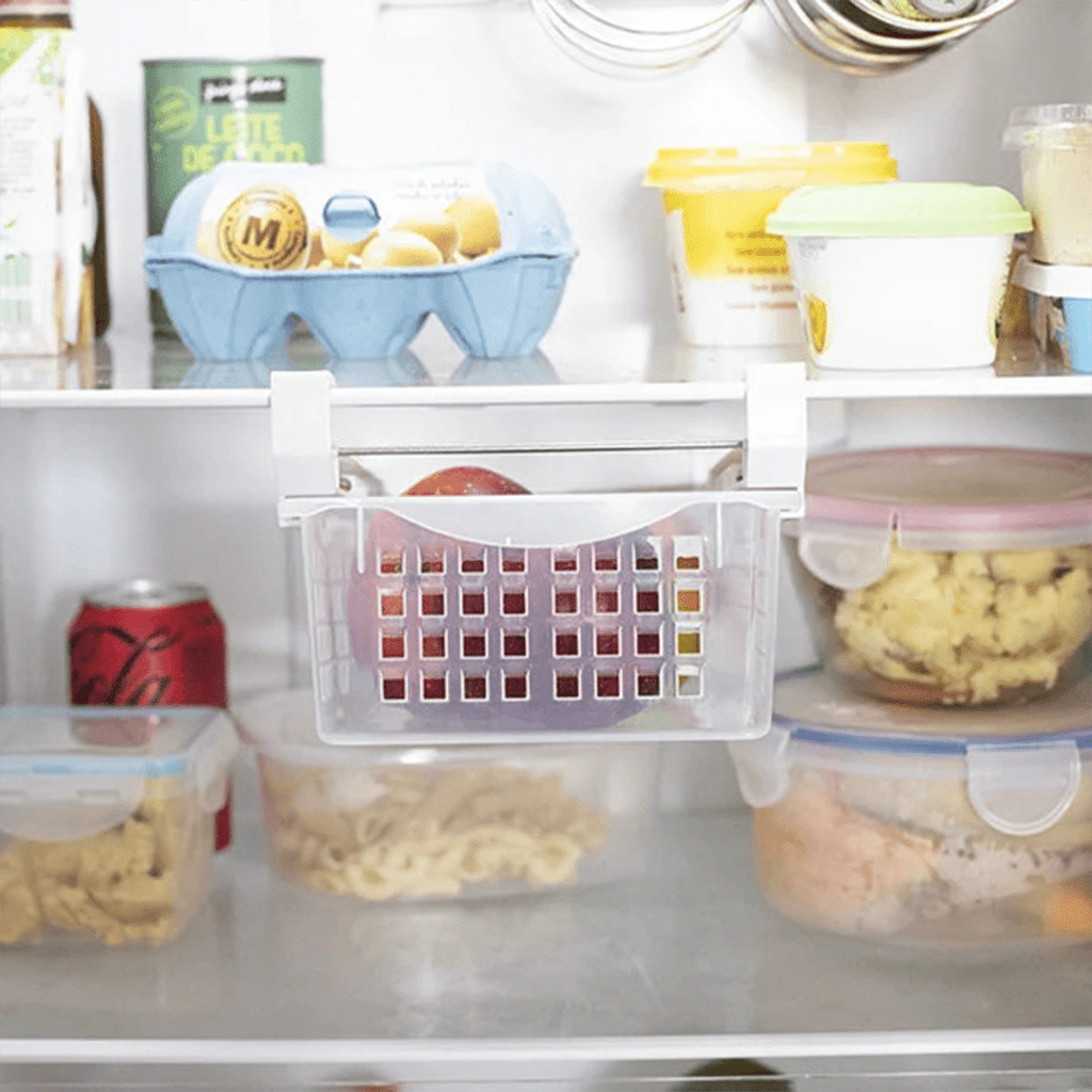 Organizador de Cocina, Organizador Nevera, Organizador de Refrigerador, Contenedor de Almacenamiento, Fácil de Instalar, Pensado para Optimizar y Ahorrar Espacio, Ajustable y Adaptable a Cualquier Estante