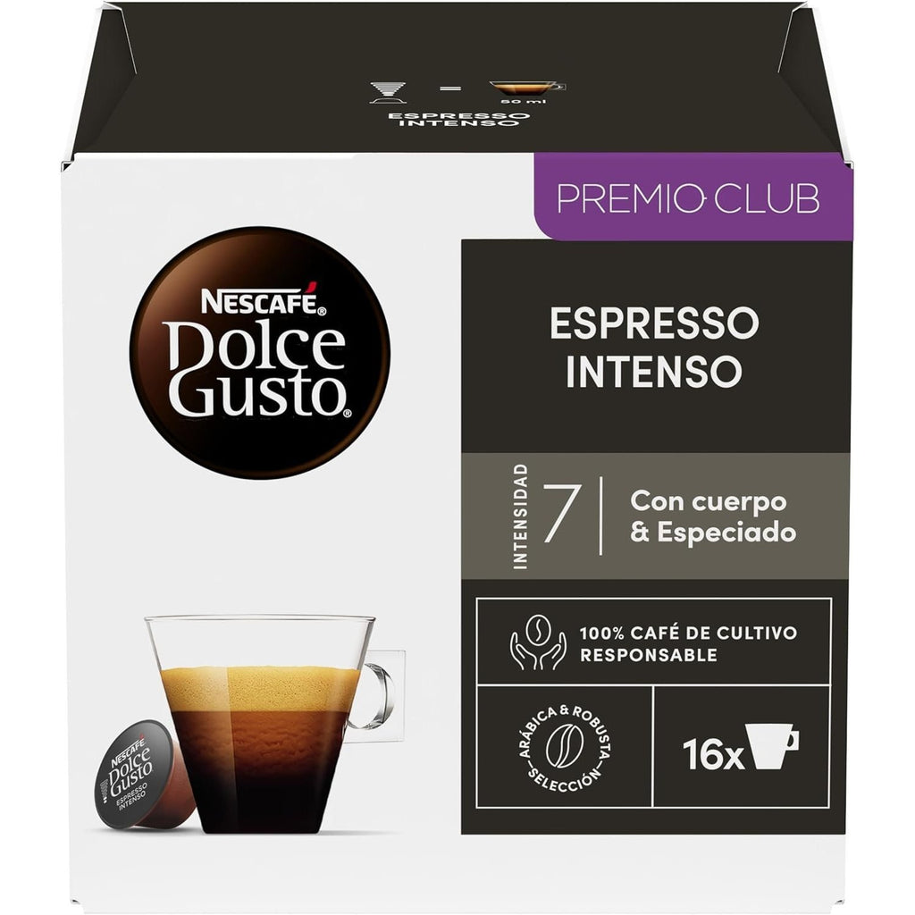 Nescafé Dolce Gusto, Café Espresso Intenso, Intensidad 7, Especiado y Con Cuerpo, 16/48/96 Cápsulas