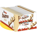 Kinder Bueno, Barritas de Chocolate Blanco y Crema de Avellanas, 1 Caja de 30 Paquetes de 43g, 60 Barritas en Total