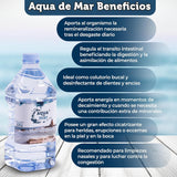 Agua de Mar Hipertónica, 6 Garrafas de 2 Litros, Rica en Minerales, Equilibra el PH, Fortalece el Sistema Inmunológico, Ultrafiltrada en Frío, Captada en el Parque Natural Cabo de Gata (Almería)