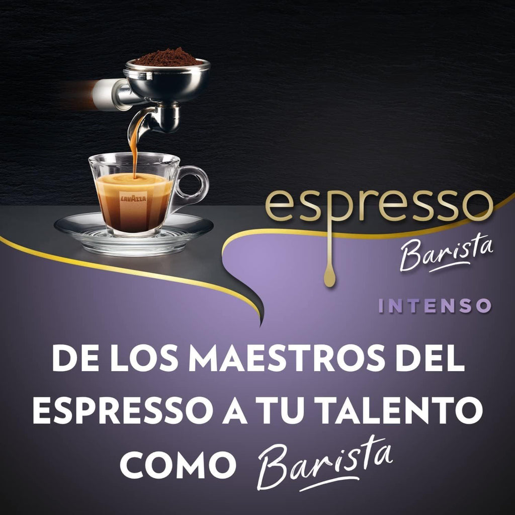 Lavazza Café Grano Natural Tostado Expresso Barista Intenso, Mezcla Arábica y Robusta, con Notas Aromáticas de Cacao y Madera, Intensidad 9/10, Tueste Medio, 1/2 kg