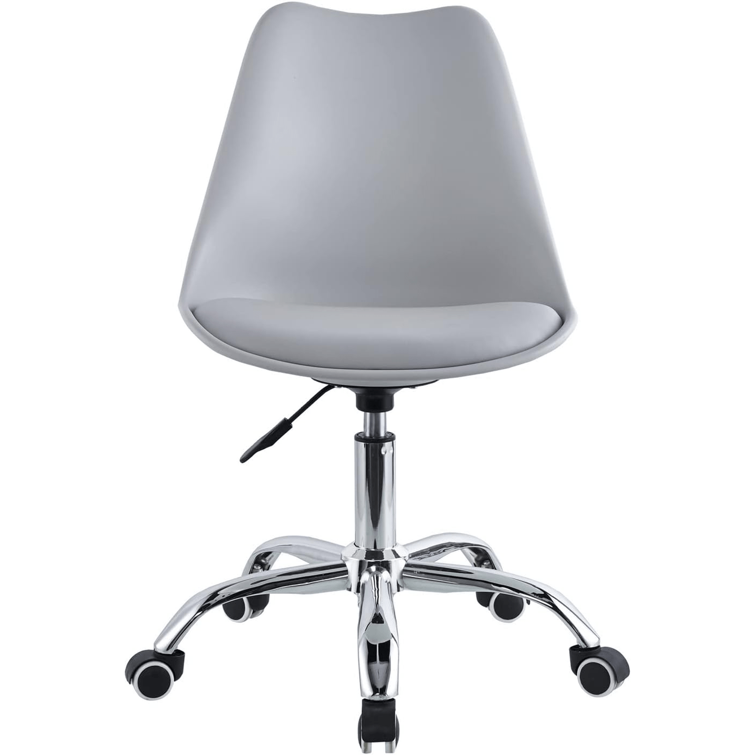 Silla Escritorio Ergonómica con Ruedas, Silla Oficina Giratoria con Altura Ajustable, Acolchada, Estilo Nórdico, Ideal para Estudio y Oficina