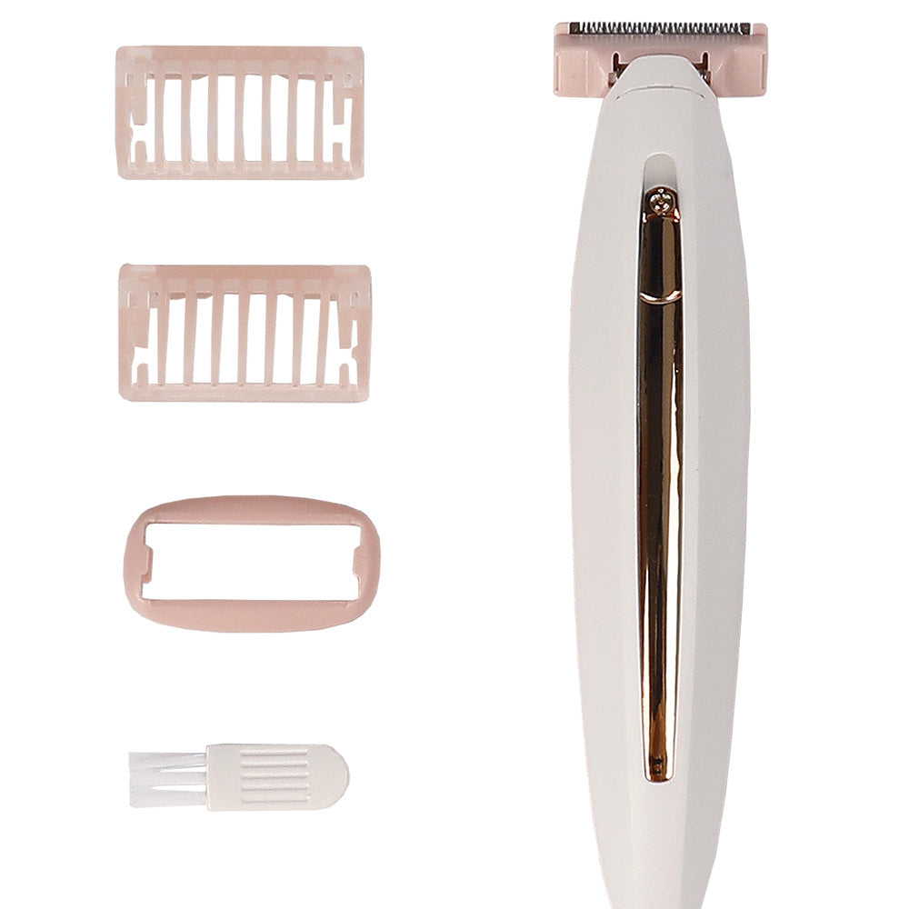 Depiladora Eléctrica Mujer con 3 Peines Guía, Batería de 200mAh, Cable de Carga de 80cm, Hecho de ABS y Acero Resistente, Depiladora USB Compacta y Portátil