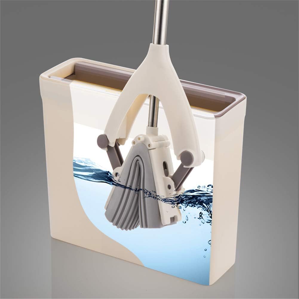 Mopa Esponja Autoescurrido, Fregona Mopa Esponja Autoescurrible para Limpiar Suelos, Paredes, Ventanas, Techos y Muebles. Cubo con Sistema de Lavado y Escurrido de Mopa, Limpia en Seco y Mojado, Fabricado en PP, Acero y Esponja de PVA